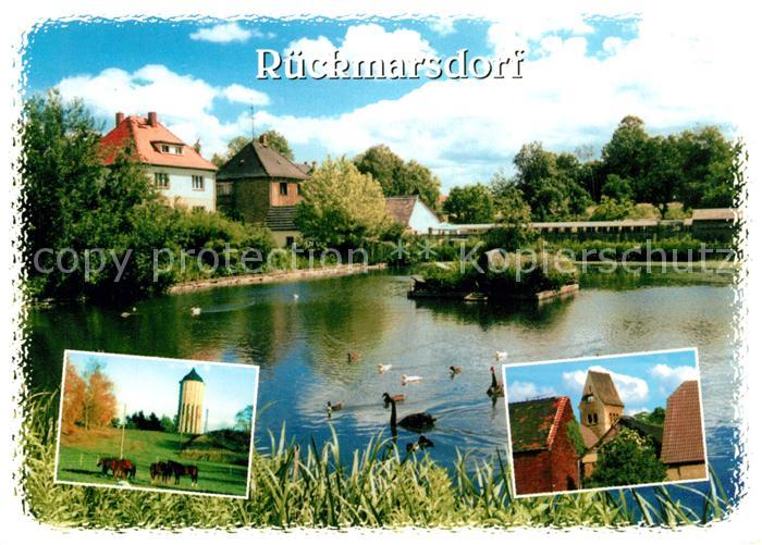 LEIPZIG Sachsen Rueckmarsdorf Dorfteich Wachberg Kirche