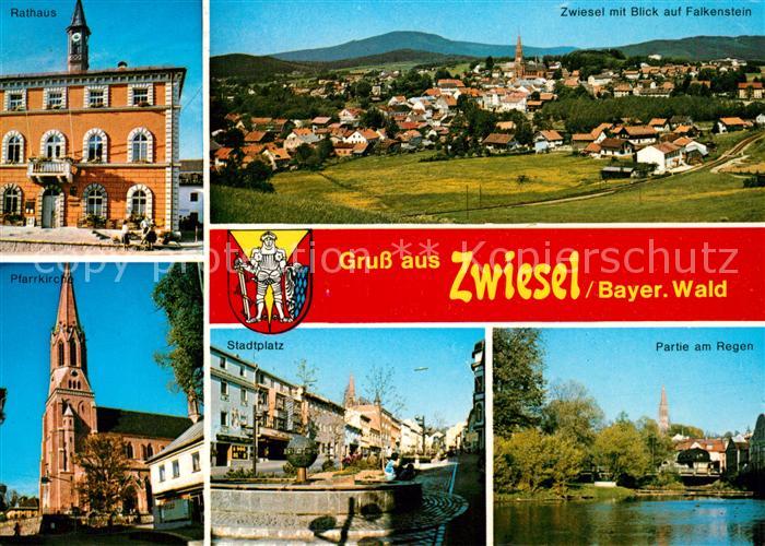 Zwiesel Niederbayern Stadtplatz Pfarrkirche Rathaus