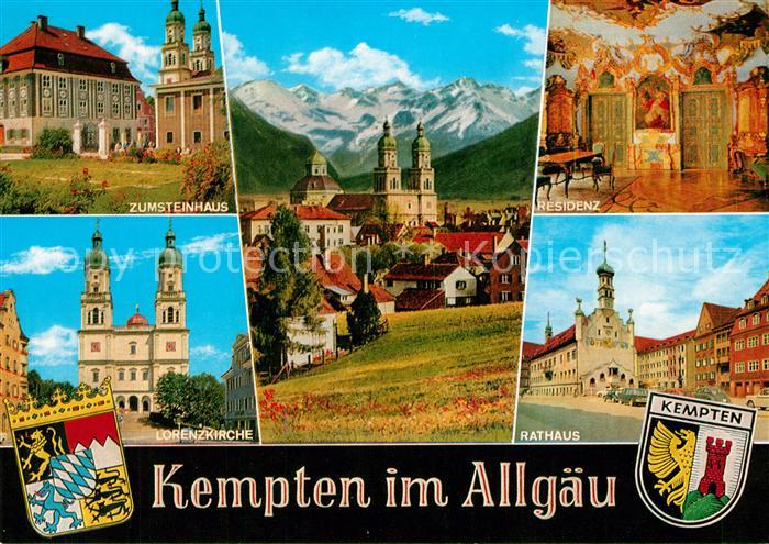 Kempten Allgaeu Zum Steinhaus Rathaus Residenz Lorenzkirche Wappen