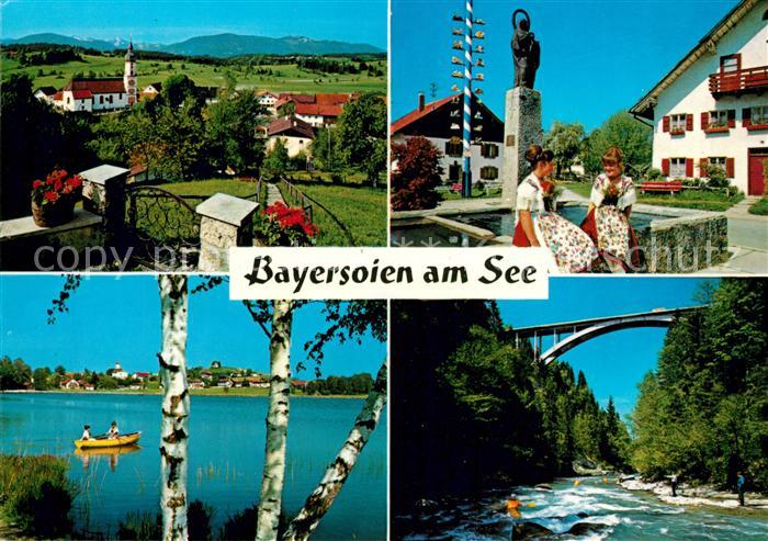 Bayersoien Bad Kirche Bruecke Mariensaeule