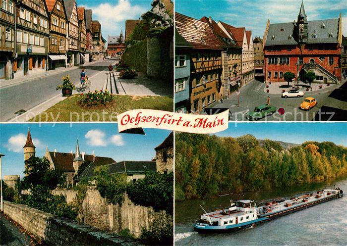 Ochsenfurt Hauptstrasse altes Fachwerk Nikolaus Dicker Turm Landratsamt Rathaus