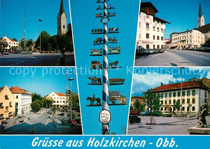 Holzkirchen Oberbayern Maibaum Kirche Stadtansichten