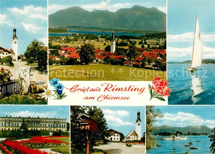 Rimsting Kirche Segelboot Chiemsee Schloss