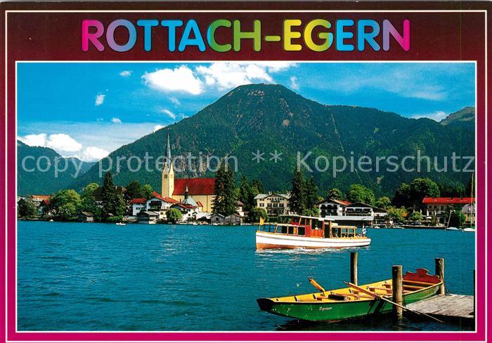 Rottach-Egern Seepanorama Kirche Schifffahrt