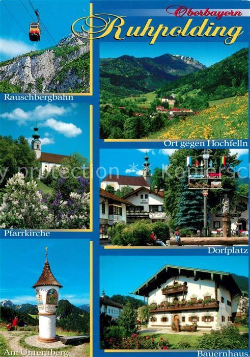 Ruhpolding Hochfelln Dorfplatz Kirche Rauschbergbahn Unternberg