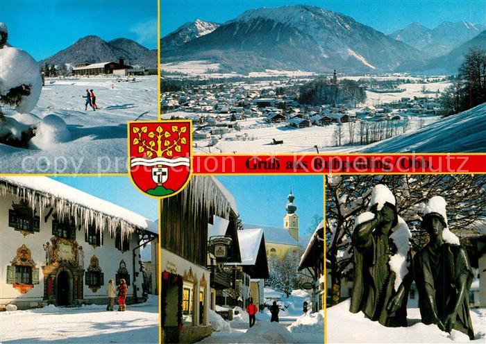 Ruhpolding Schwimmbad Rathaus Holzknecht Denkmal Winterlandschaft