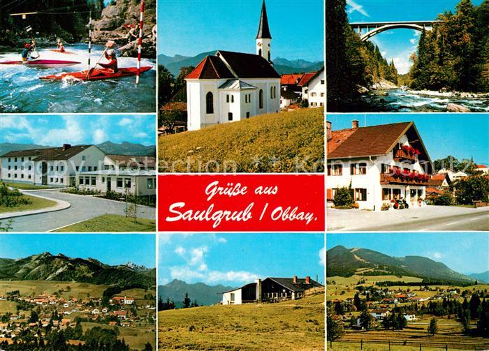 Saulgrub Ammerbruecke Kirche Panorama Kajak