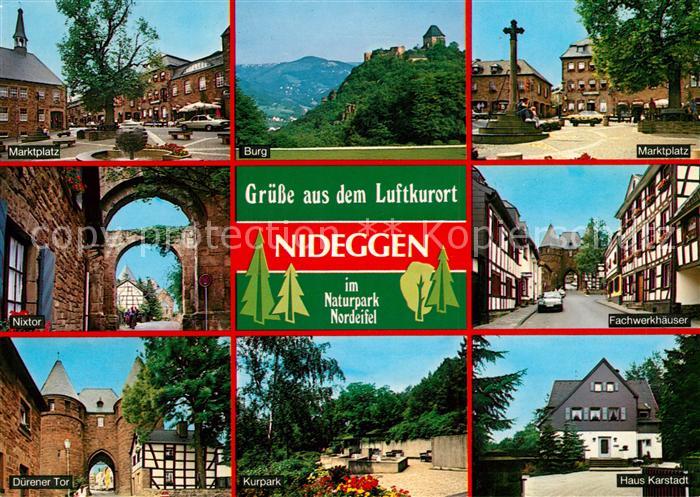 Nideggen Eifel Fachwerkhaeuser Duerener Tor Nixtor Marktplatz Burg