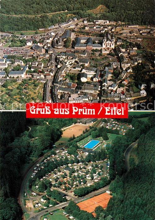Pruem Eifel Fliegeraufnahme Waldcampingplatz