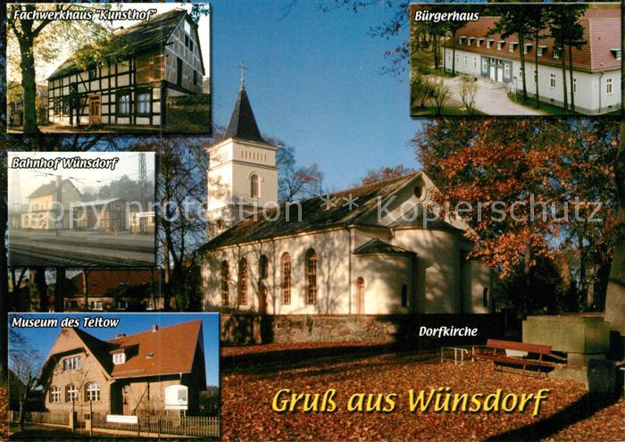 Wuensdorf Fachwerkhaus Kunsthof Buergerhaus Bahnhof Museum des Teltow Dorfkirche