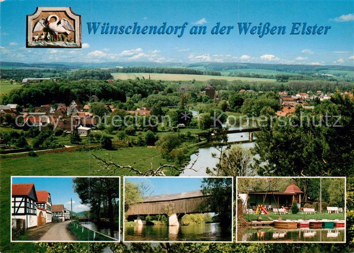 Wuenschendorf Elster Panorama Hafen Holzbruecke