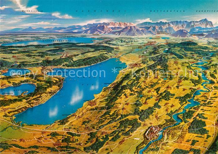 Ammersee Panoramakarte