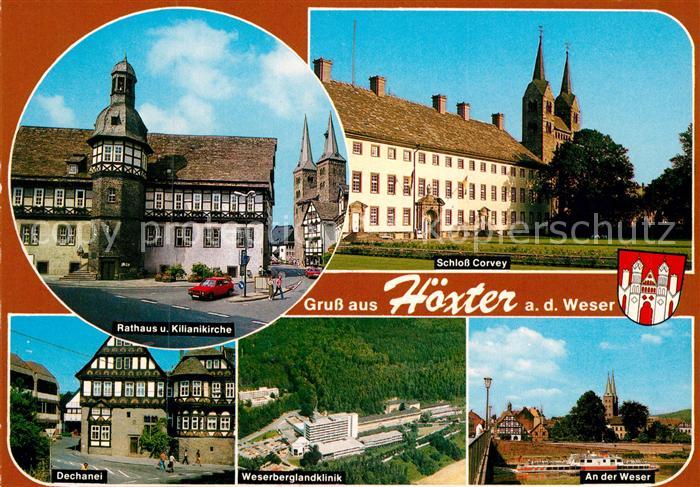 Hoexter Weser Rathaus Kilianikirche Schloss Corvey Dechanel Weserbergland Klinik