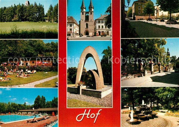 Hof Saale Schwimmbad Stadttor Denkmaeler