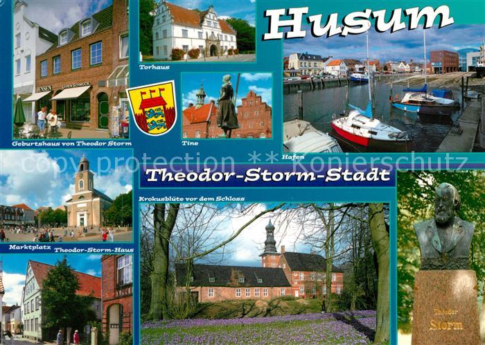 Husum Nordfriesland Storm Denkmal Hafen Marktplatz Schloss