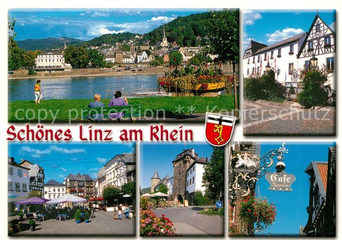 Linz Rhein Markt Cafe Stadtansichten Uferpromenade