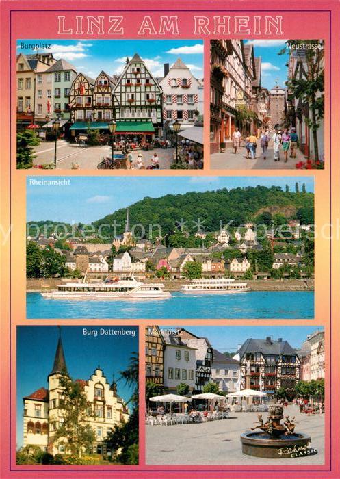 Linz Rhein Rheinansicht Burg Dattenberg Marktplatz