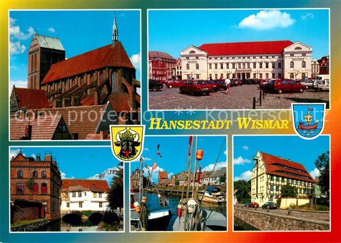Wismar Mecklenburg Hafen Kirche Rathaus
