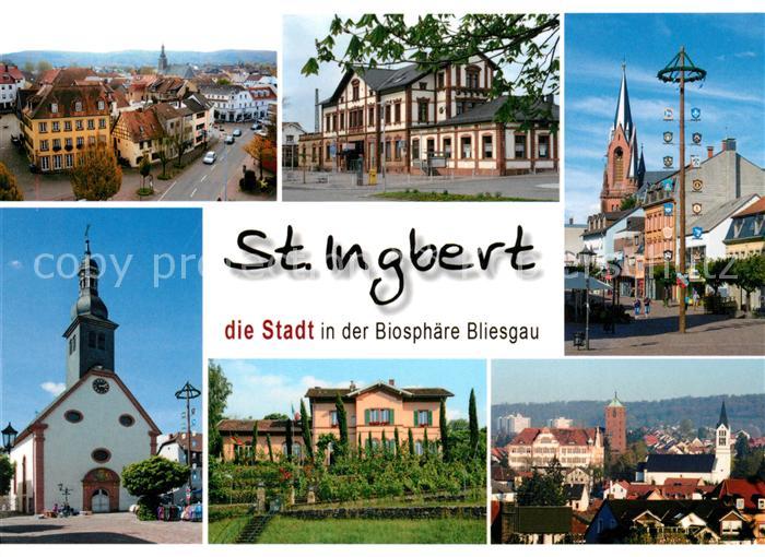 St Ingbert Stadtpanorama Bahnhof Maibaum Kirche Biosphaere Bliesgau