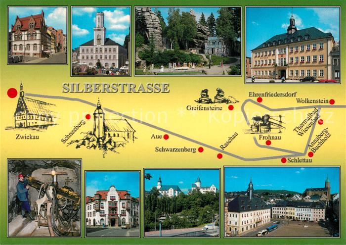 Zwickau Sachsen Sehenswuerdigkeiten Silberstrasse im Erzgebirge von Zwickau bis
