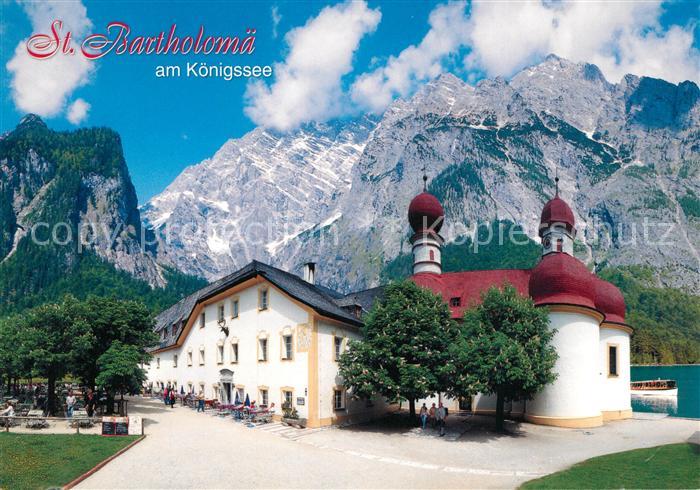 St Bartholomae Wallfahrtskirche mit Watzmann Berchtesgadener Alpen