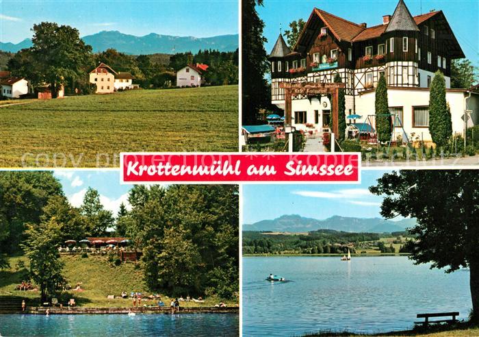 Krottenmuehl Soechtenau Rosenheim Bayern Badestrand am Simssee Gaststaette Resta