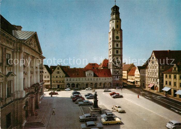 Lauingen Donau Marktplatz Denkmal Schimmelturm Geburtsort von Albertus Magnus