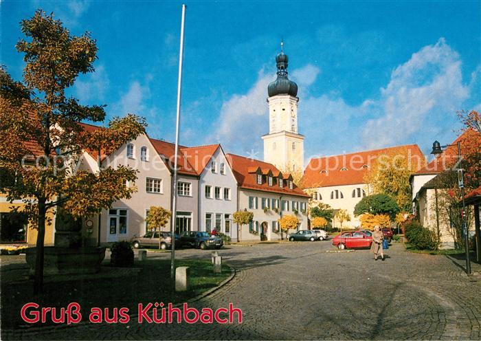 Kuehbach Schwaben Ortsmotiv mit Kirche