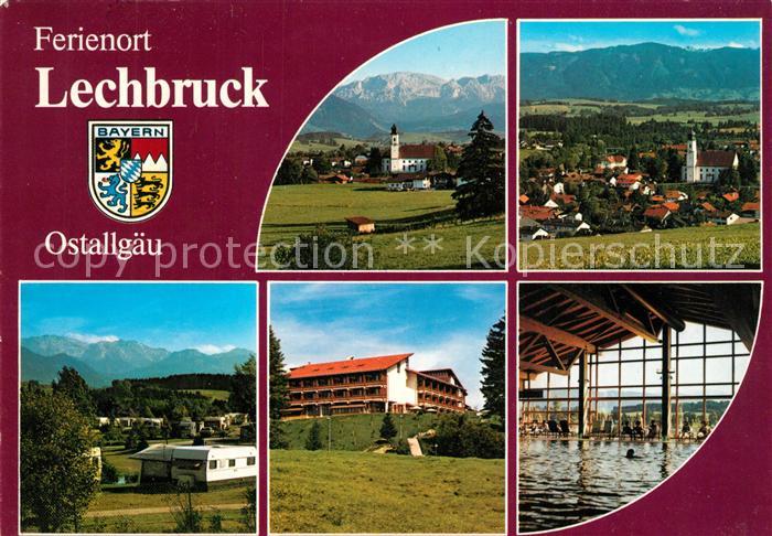 Lechbruck See Teilansichten Ferienort Hallenbad Alpenpanorama