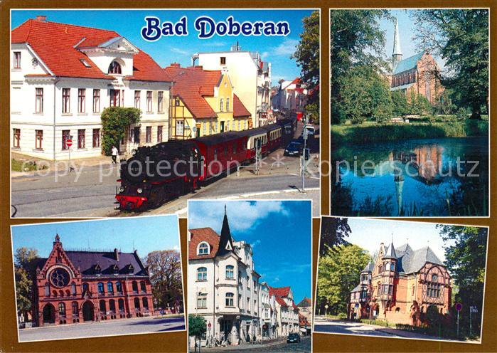 Bad Doberan Alexandrinenplatz mit Molli Dampflokomotive Muenster Gymnasium Museu