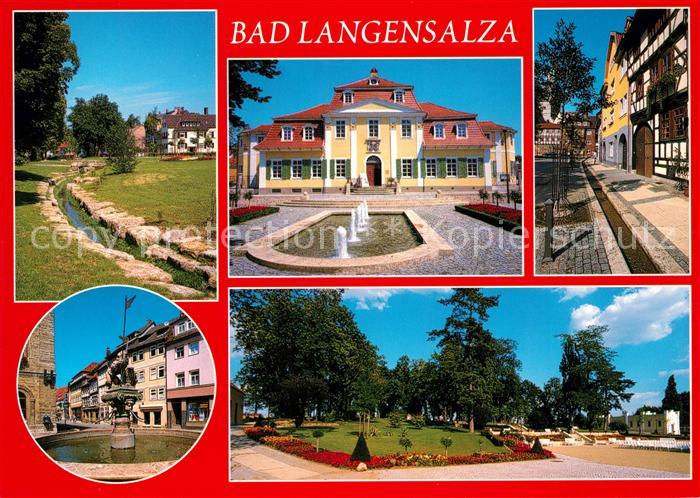 Bad Langensalza Kurpromenade Friederikenschloesschen Schulplatz Rathaus Brunnen