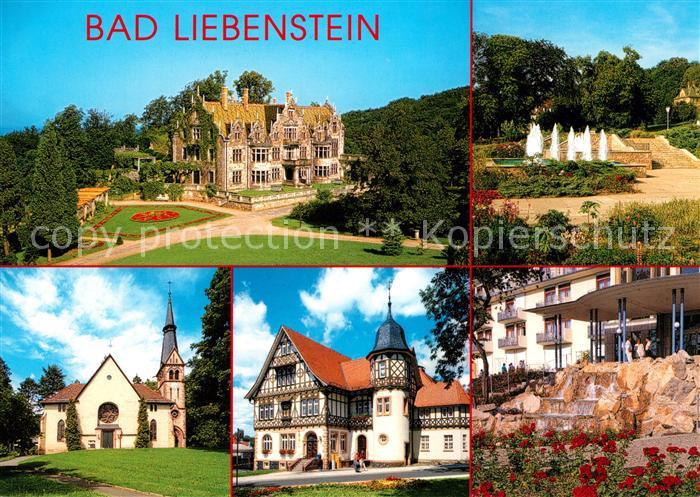 Bad Liebenstein Schloss Altenstein Rosengarten Wasserspiele Kirche Postamt Laute