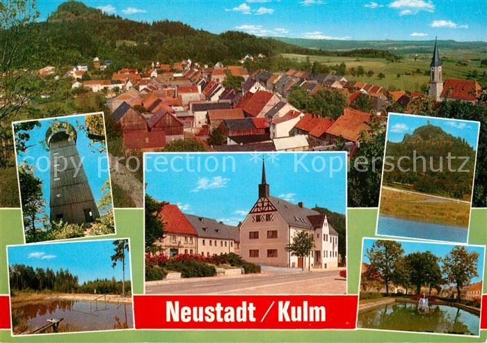 Neustadt Kulm Ortsansicht mit Kirche Aussichtsturm Teich