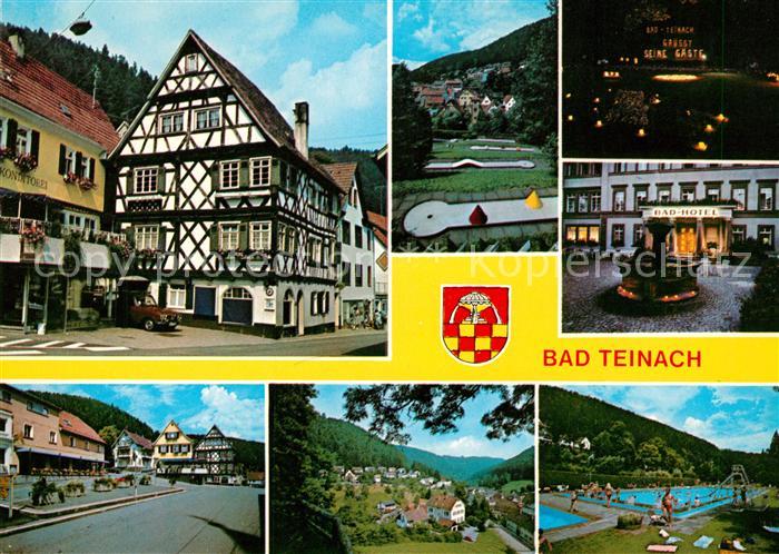 Bad Teinach-Zavelstein Teilansichten Fachwerkhaus Hotel Minigolf Freibad Landsch