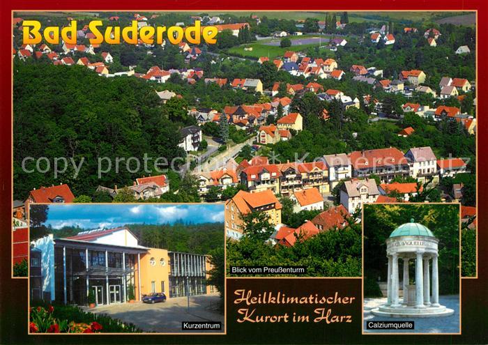 Bad Suderode Panorama Blick vom Preussenturm Kurzentrum Calziumquelle