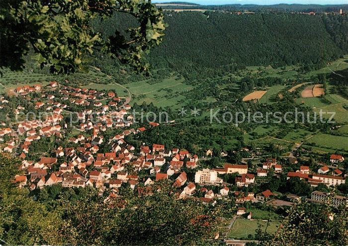 Bad ueberkingen Panorama Blick von den Hausener Felsen ins Tal