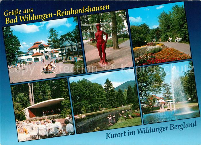 Reinhardshausen Edertal Kliniken Konzertpavillon Kurpark Statue Fontaene