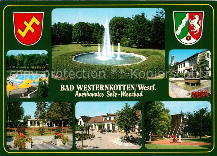 Bad Westernkotten Sole Thermen Fontaene Kurpark Saline Kurhaus Wappen