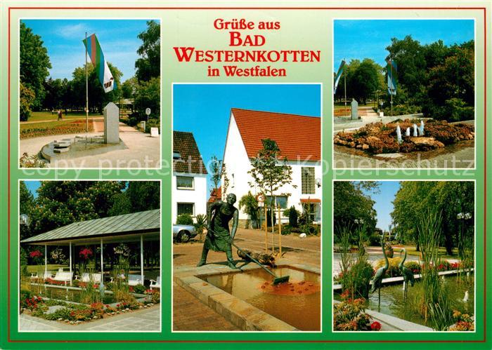 Bad Westernkotten Kurpark Denkmal Statue Teich Plastiken