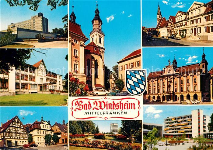 Bad Windsheim Teilansichten Altstadt Rathaus Kirche Kurpark Kurhotel