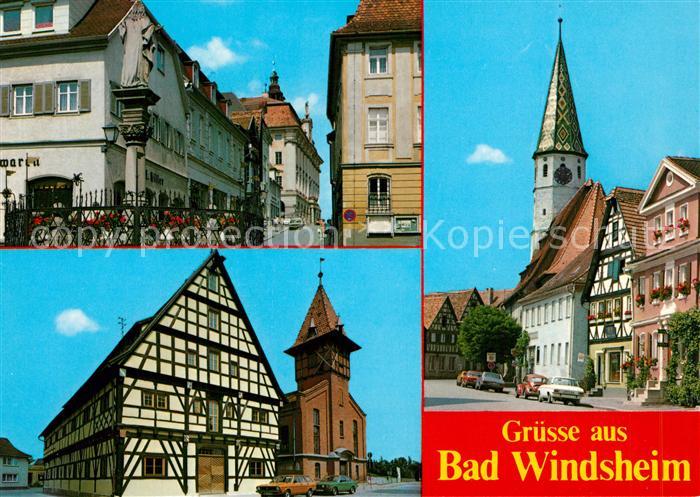 Bad Windsheim Teilansichten Innenstadt Kirchturm Fachwerkhaus