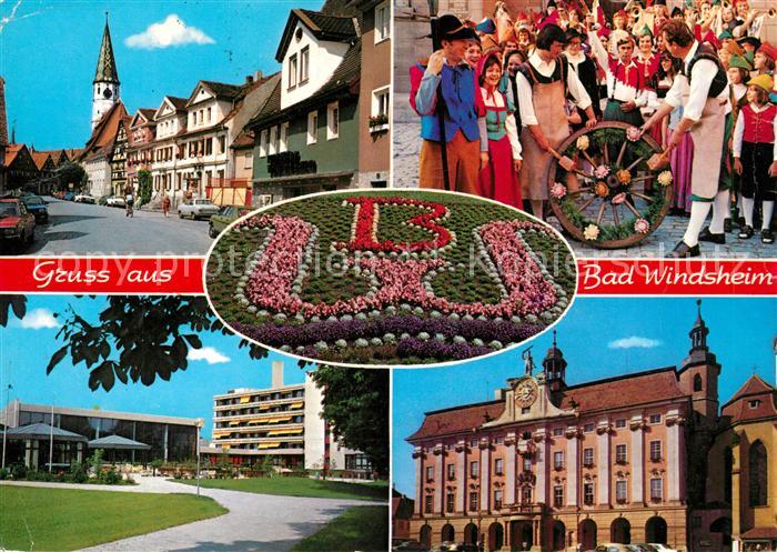 Bad Windsheim Kurzentrum Augustinum Park Blumen Rathaus Haeuserpartie Innenstadt