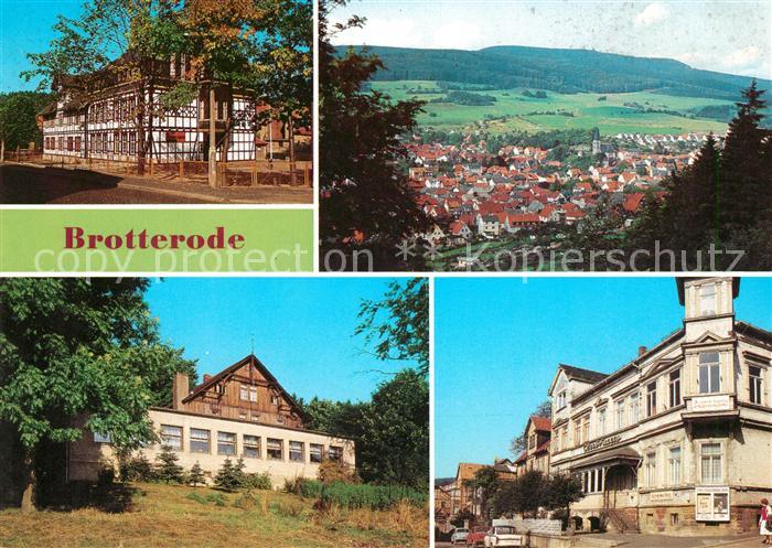 Brotterode Schule Panorama Grosser Inselsberg Ausflugsgaststaette Fuchsbau am Mo