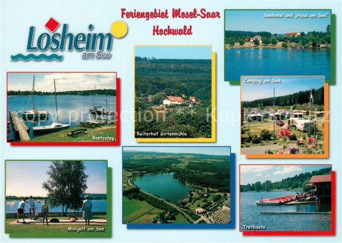 Losheim See Feriengebiet Mosel Saar Hochwald Bootssteg Minigolf Reiterhof Girten