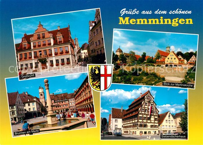 Memmingen Bayern Grosszunft Brunnen am Markt Siebendaecherhaus Martinskirche Wap