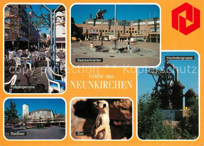 Neunkirchen Saar Fussgaengerzone Stadtbad Saarparkcenter Zoo Hochofen Eisenwerk