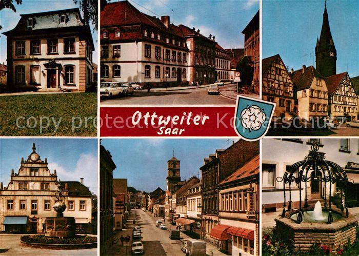 Ottweiler Hauptstrasse Marktplatz turm Brunnen