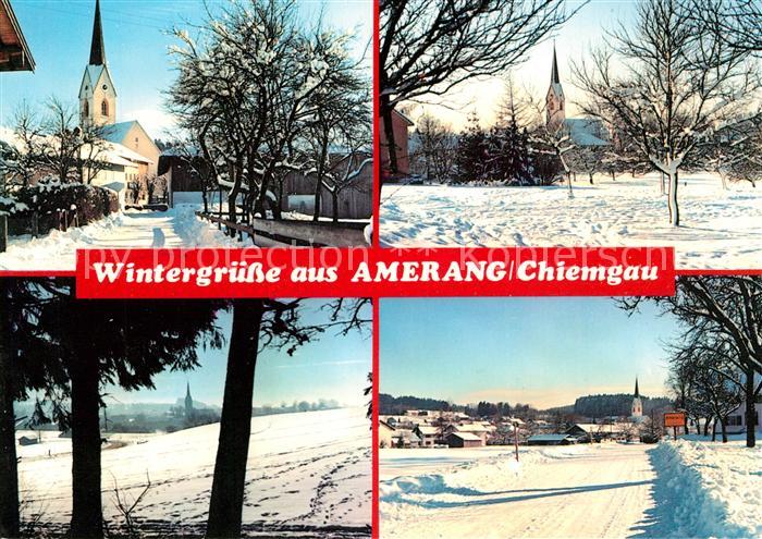 Amerang Ortsansicht mit Kirche Winterlandschaft