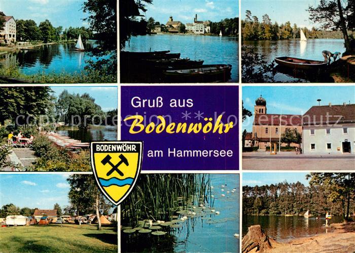 Bodenwoehr Partien am Hammersee Seerosen Campingplatz Kirche