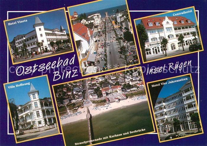 Binz Ruegen Hotels Villa Hoffnung Strassenpartie Strandpromenade Kurhaus Seebrue